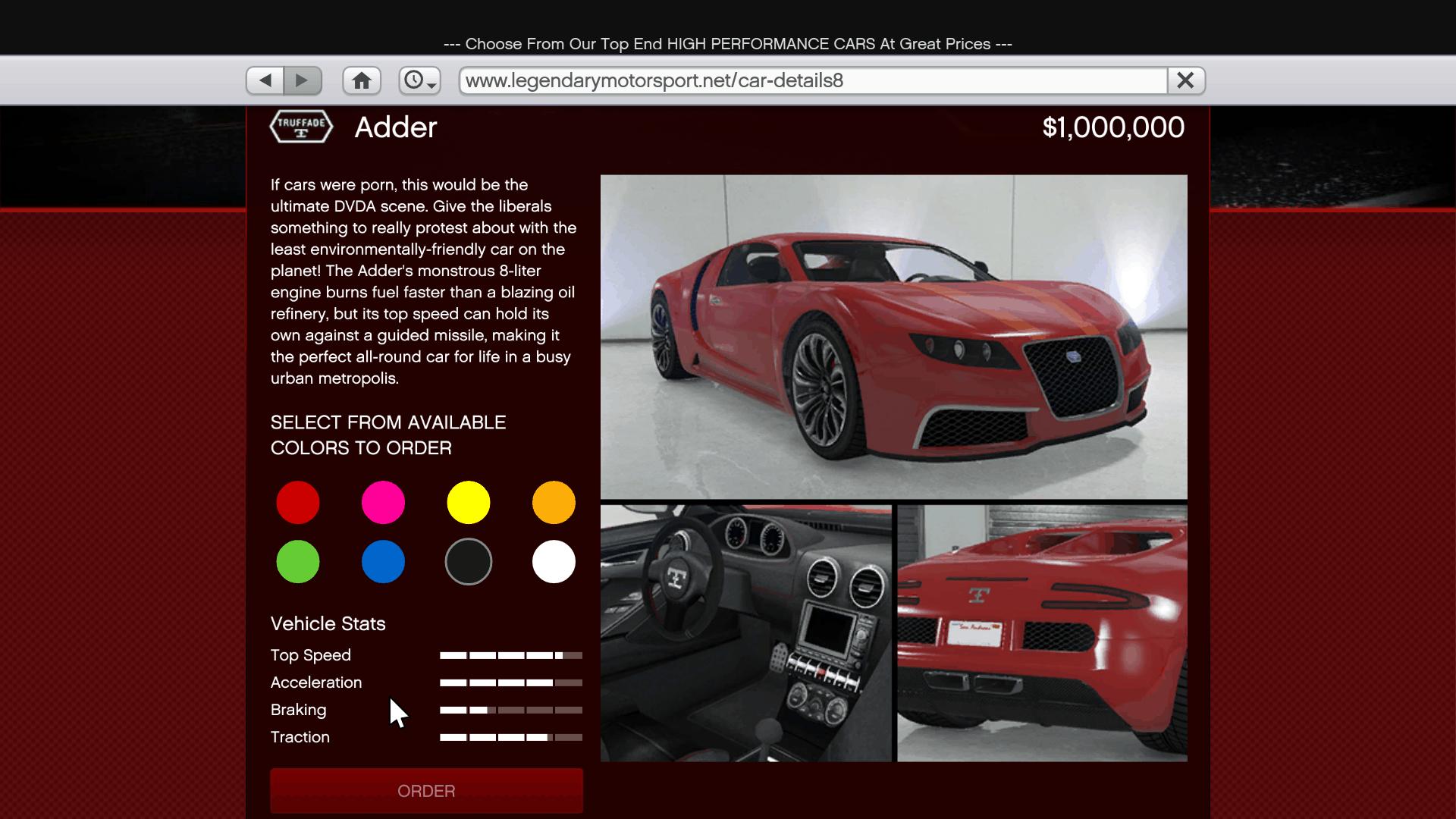 Truffade Adder Legendary Motorsports Store Page