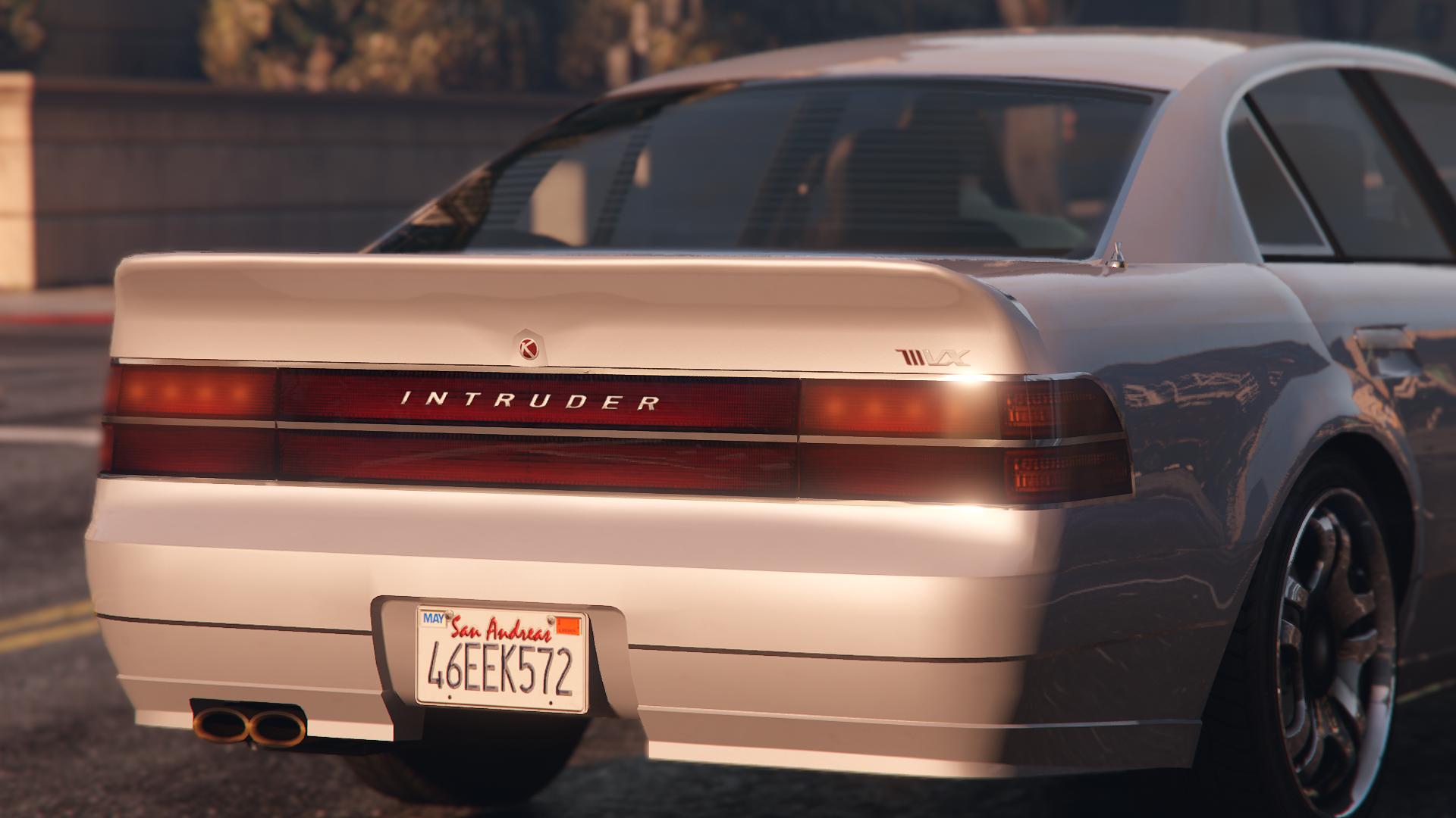 The "VX" rear bumper kit in GTA 5 resembles the VX variant of the Karin Intruder from GTA IV.