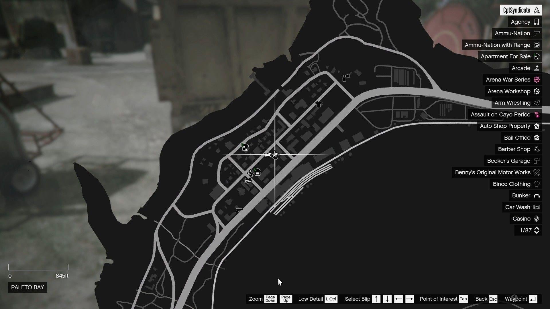 The map shows that the Yuanbao is near the Salvage Yard at Paleto Bay.