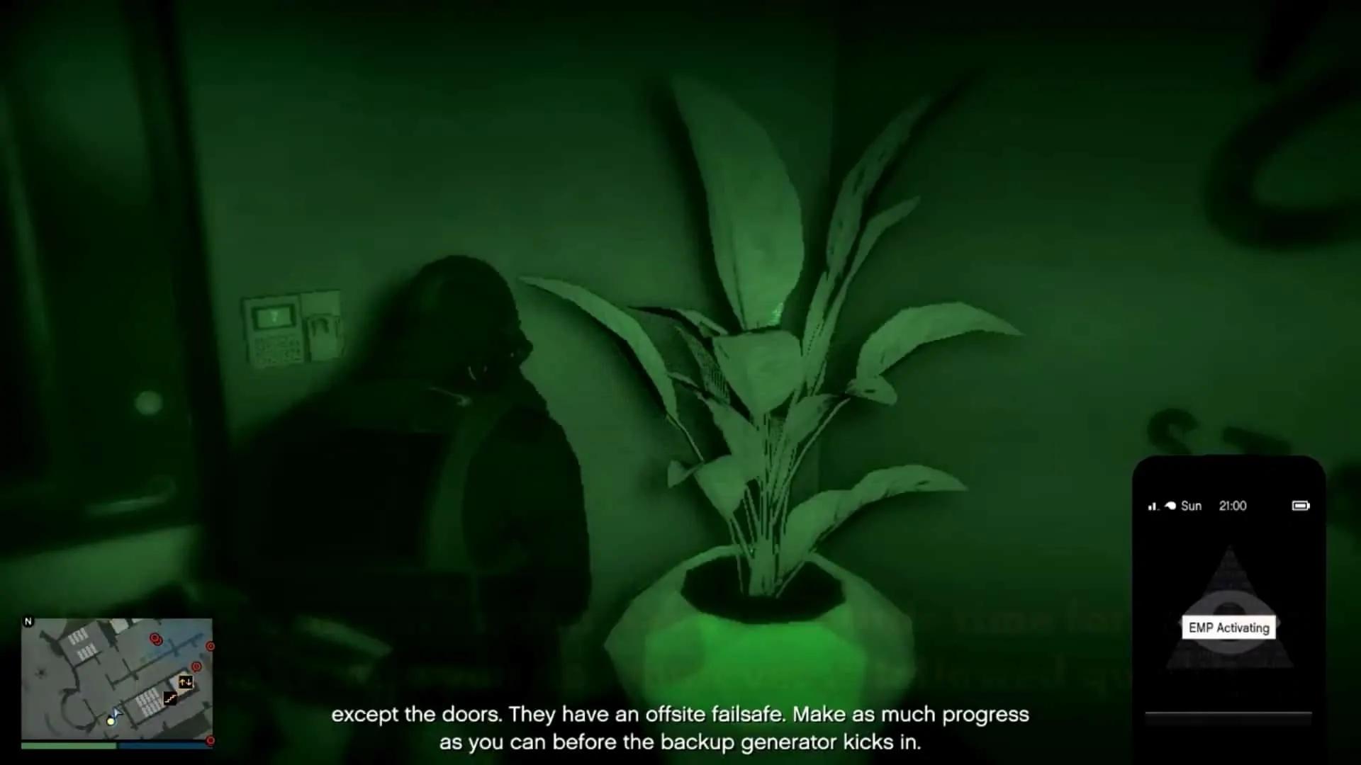 Activated EMP right outside the keypad double door you're supposed to go in