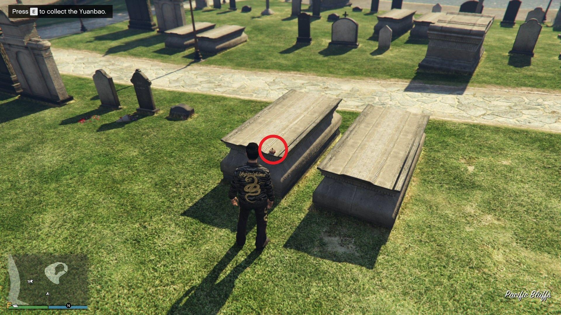 The Yuanbao is on a grave at the Hill Valley Church cemetery.