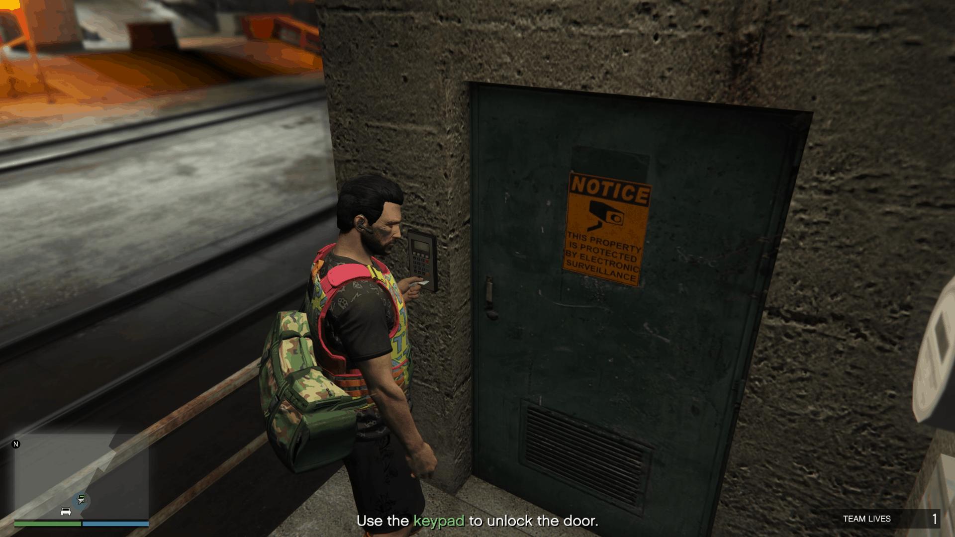 Using the IAA security pass to unlock the door