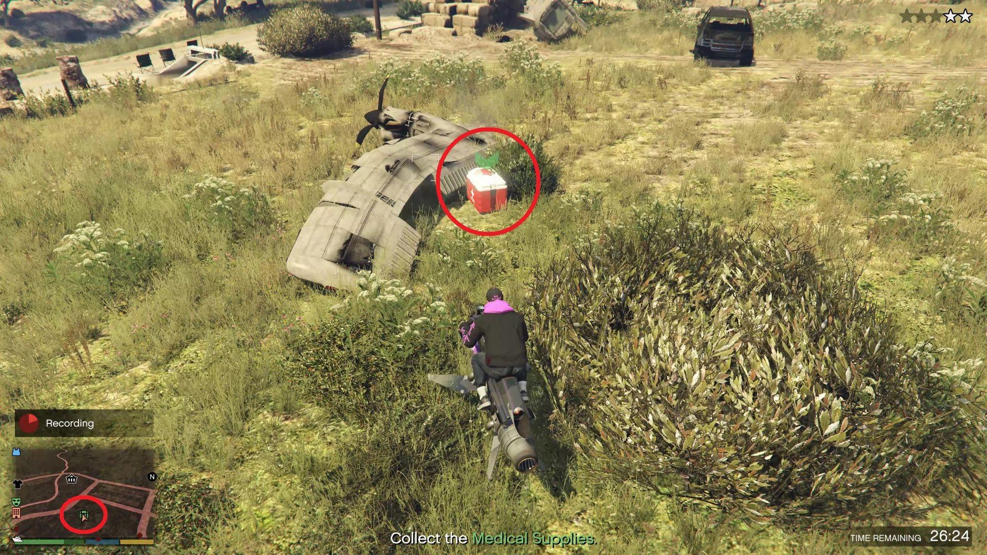 Medical Supplies located inside the zone.