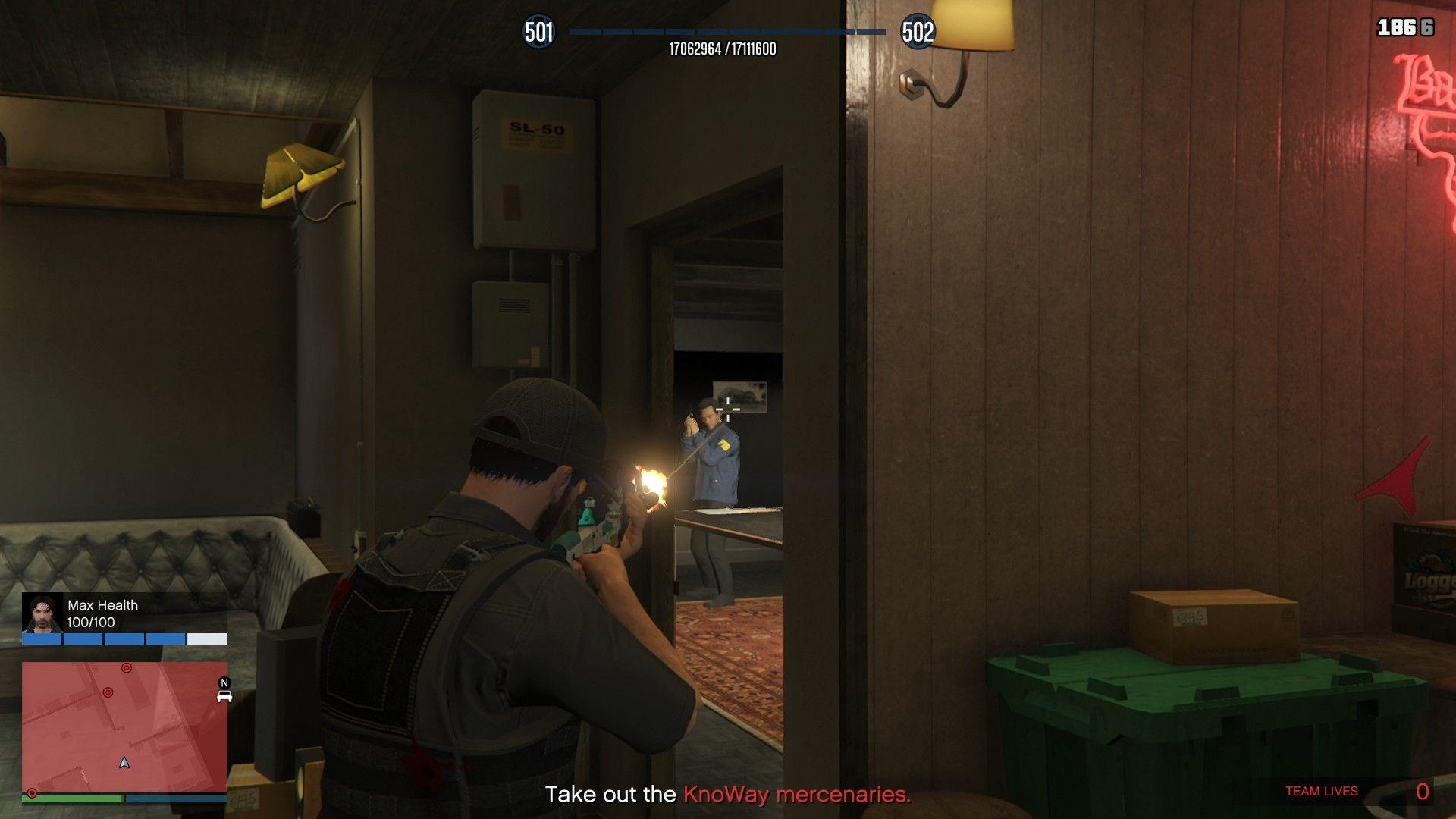 Taking out the hideout mercenaries.