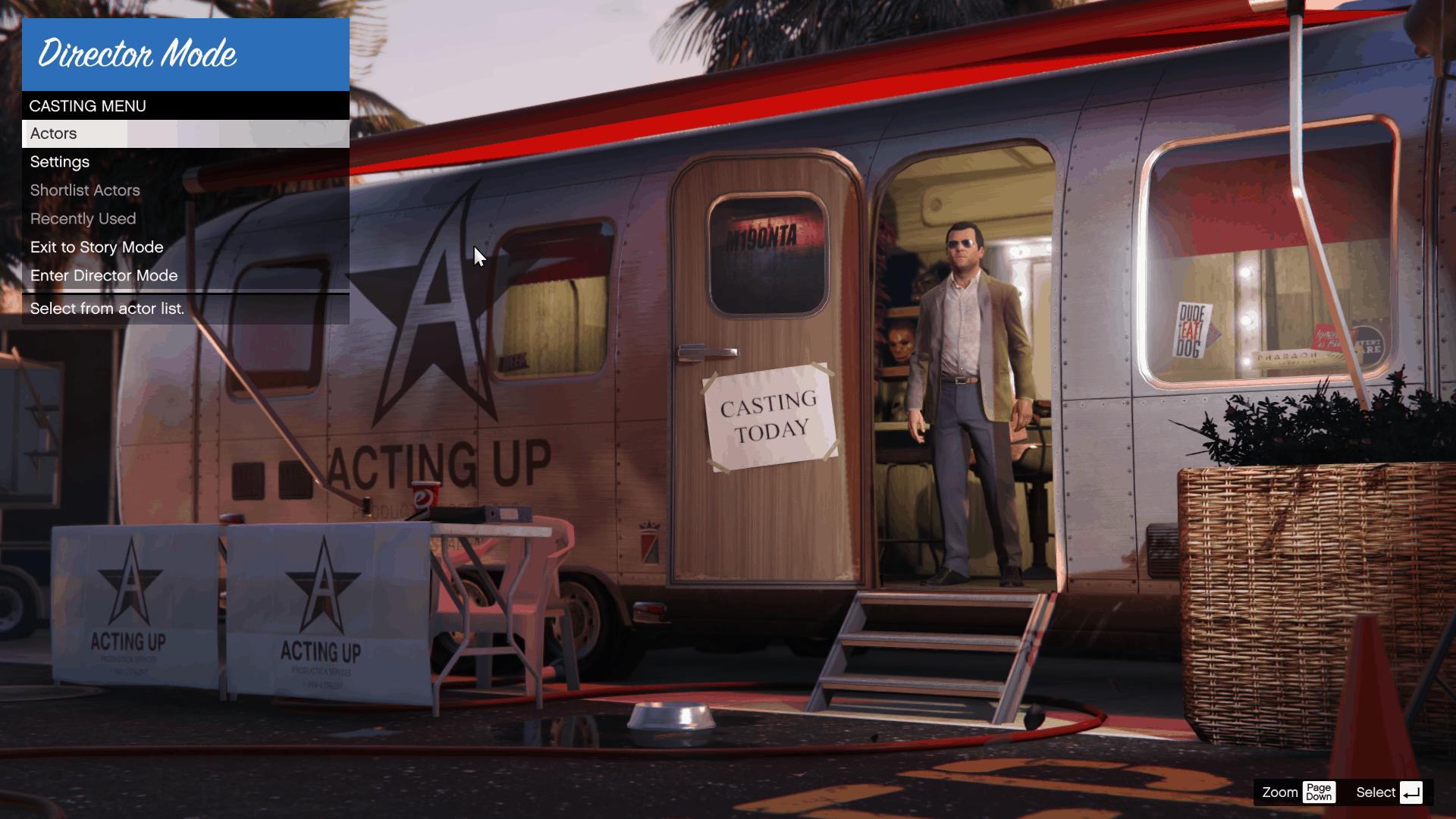 Casting Trailer Menu