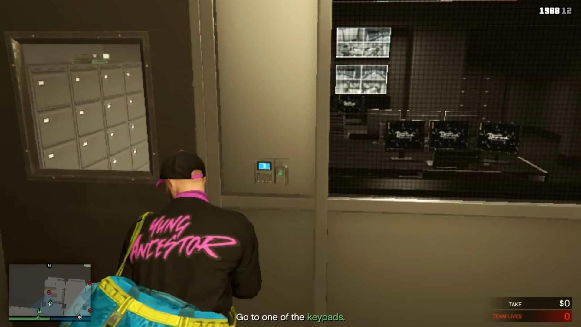 The security surveillance room you need to go through