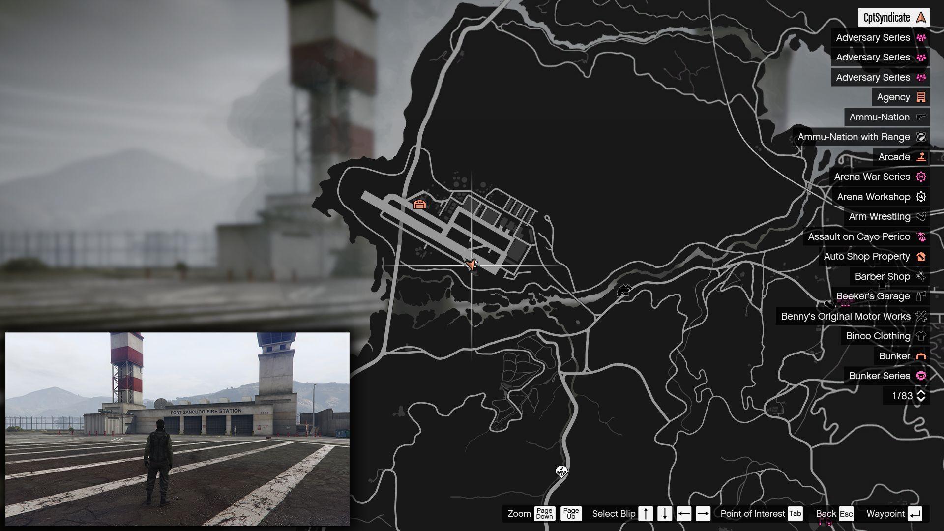 Fort Zancudo Fire Station Location.