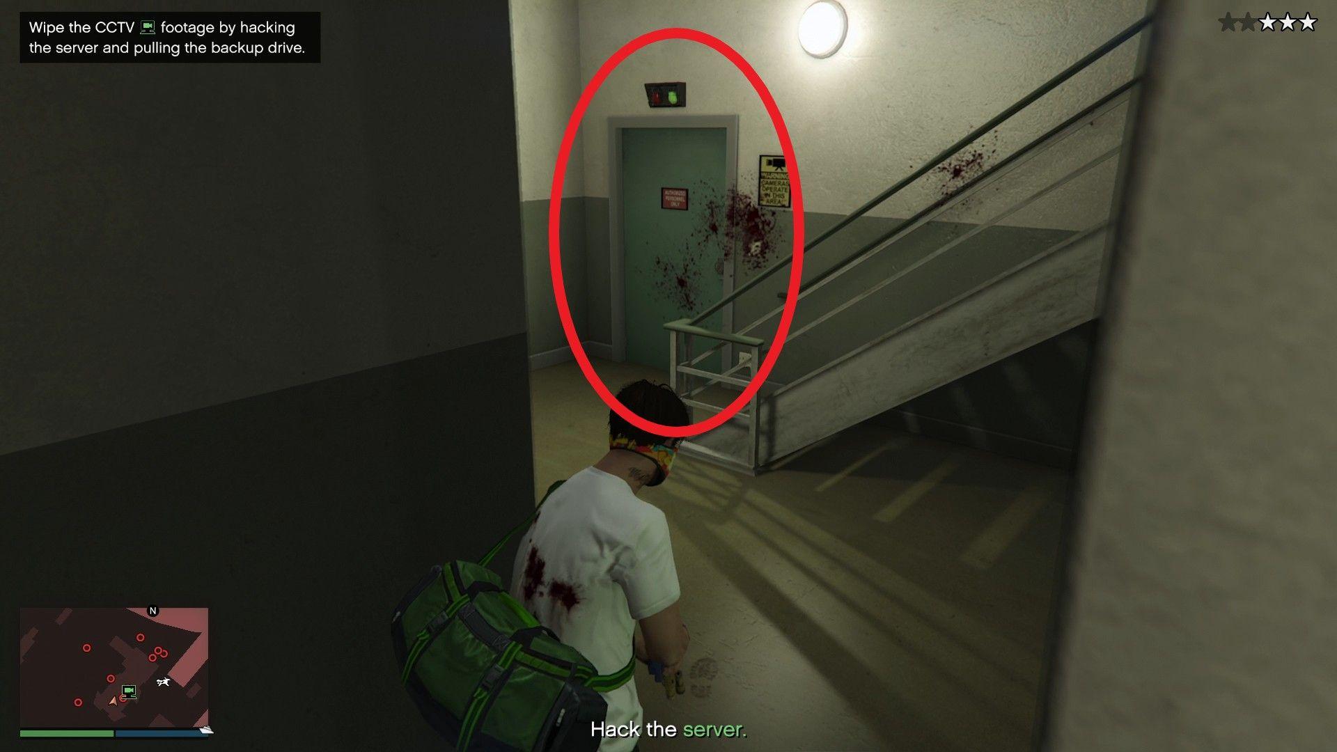 The room with the security laptop.