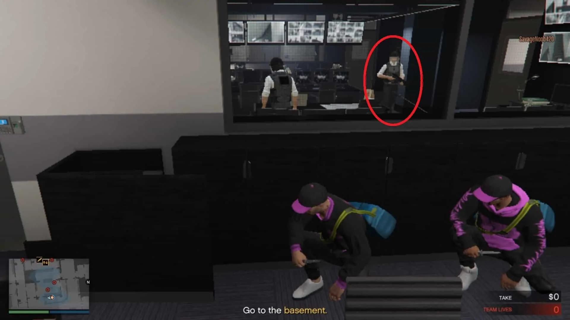 You need to wait for this guard to turn around