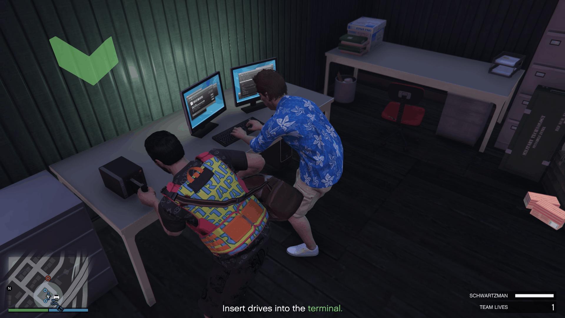 Inserting the hard drives into the terminal