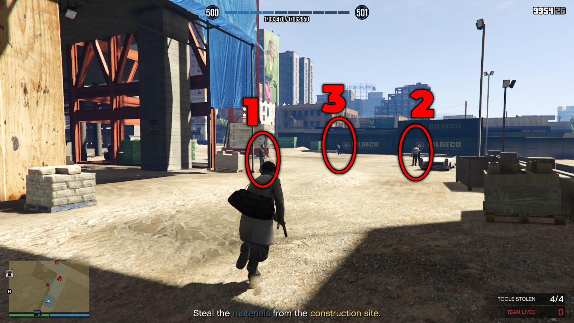 Take out the guards in the order shown.