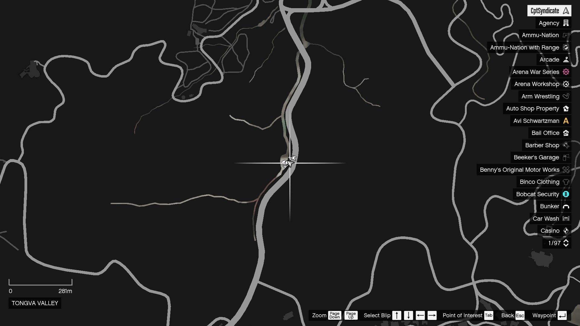 The map shows the location of the lucky clover in Tongva Valley.