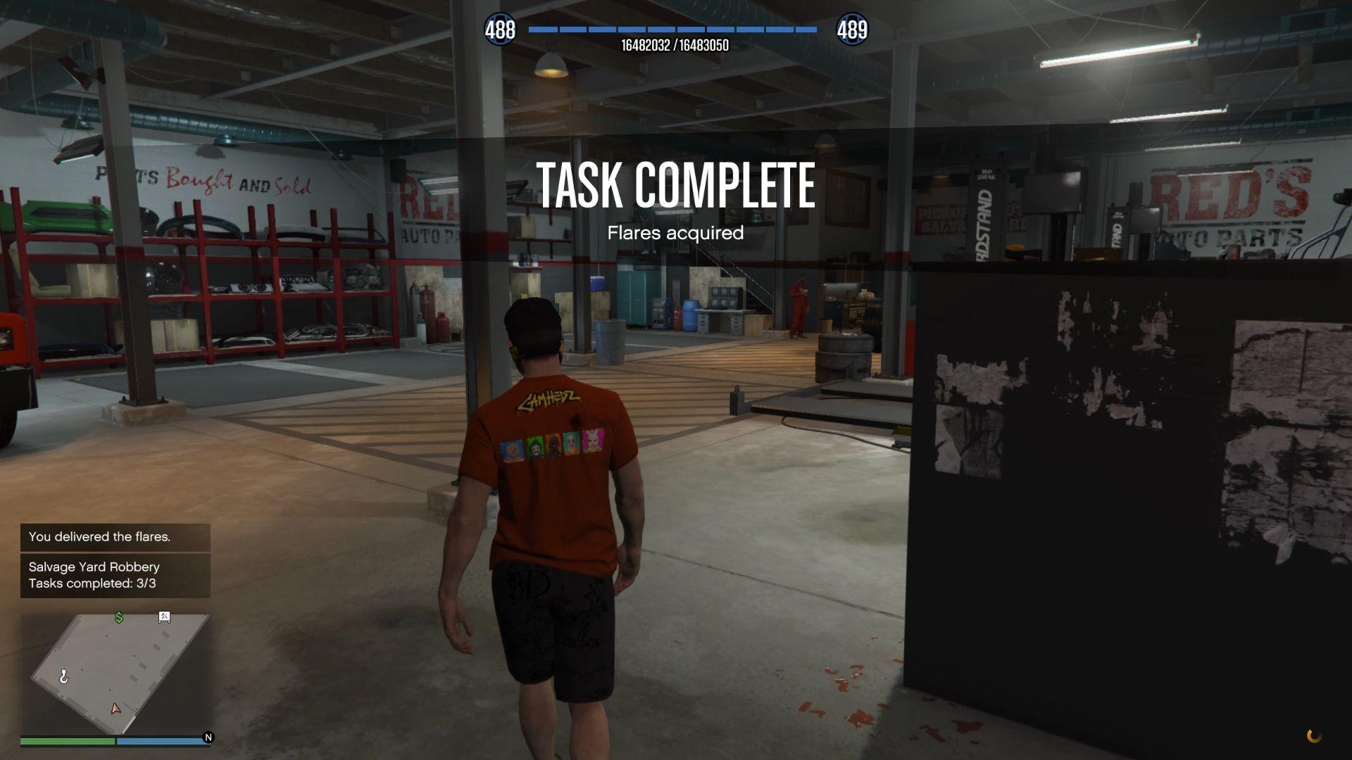 Return to your vehicle and deliver the flares to the Salvage Yard to complete this task.