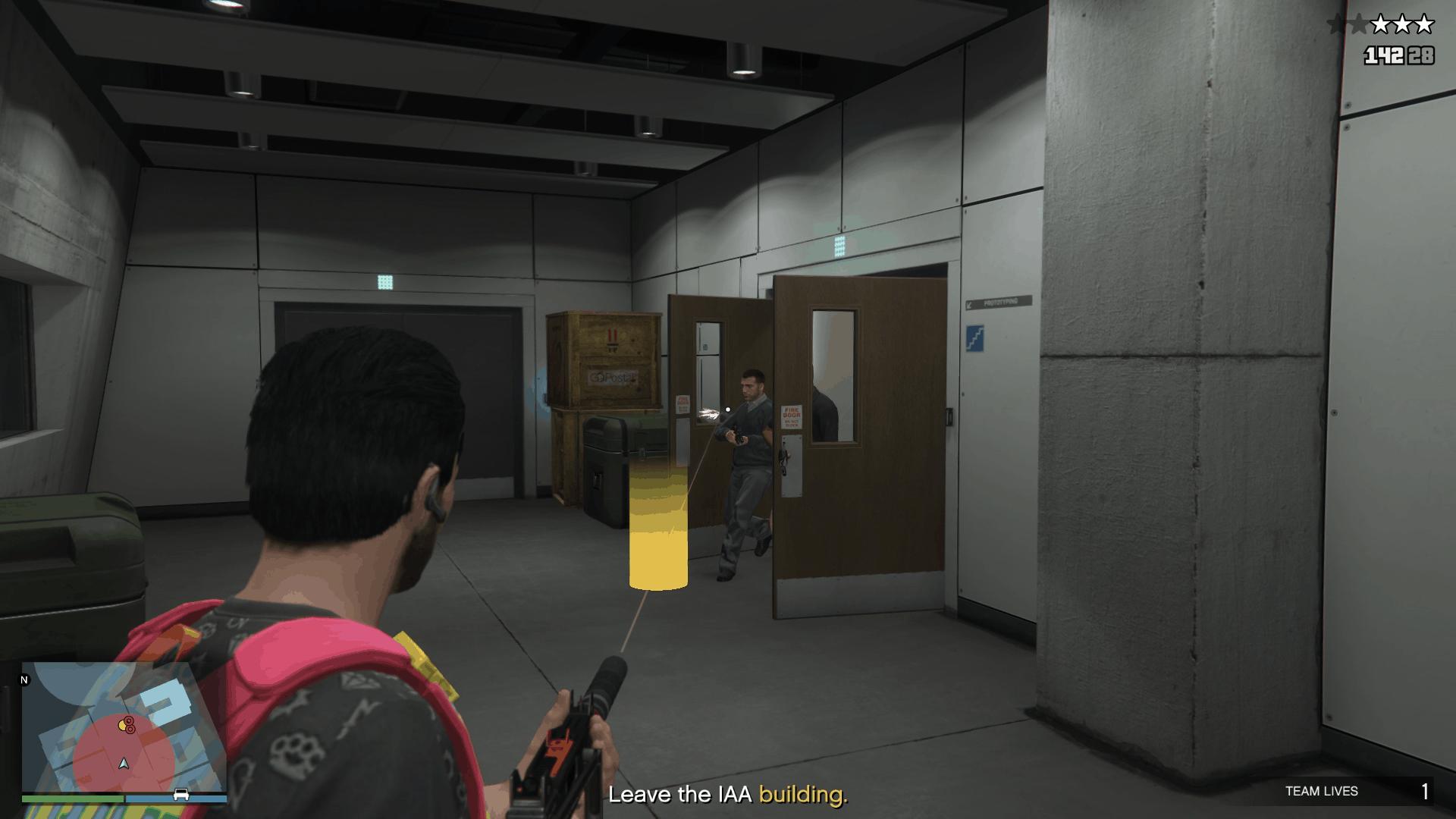 Two guards rushing you after the cutscene