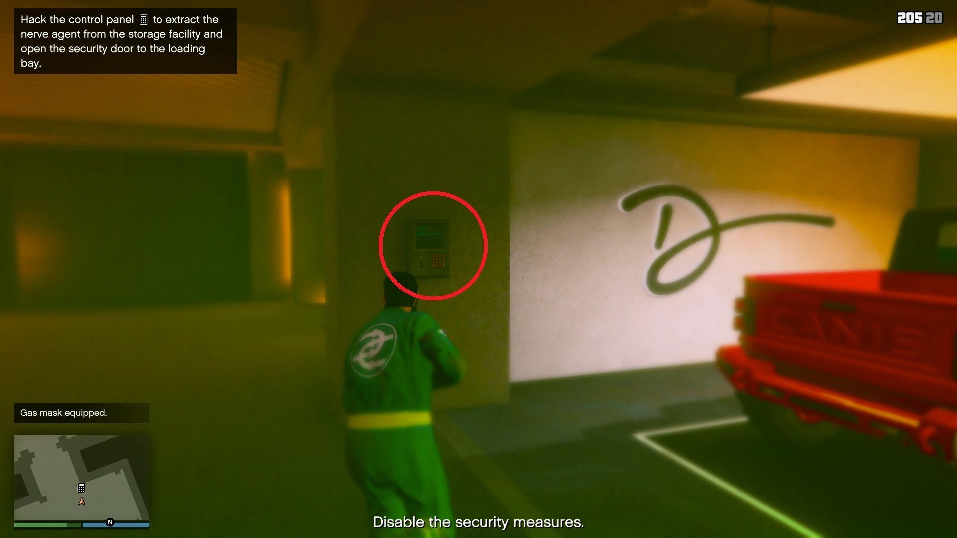 Control panel at the end of the casino storage facility.