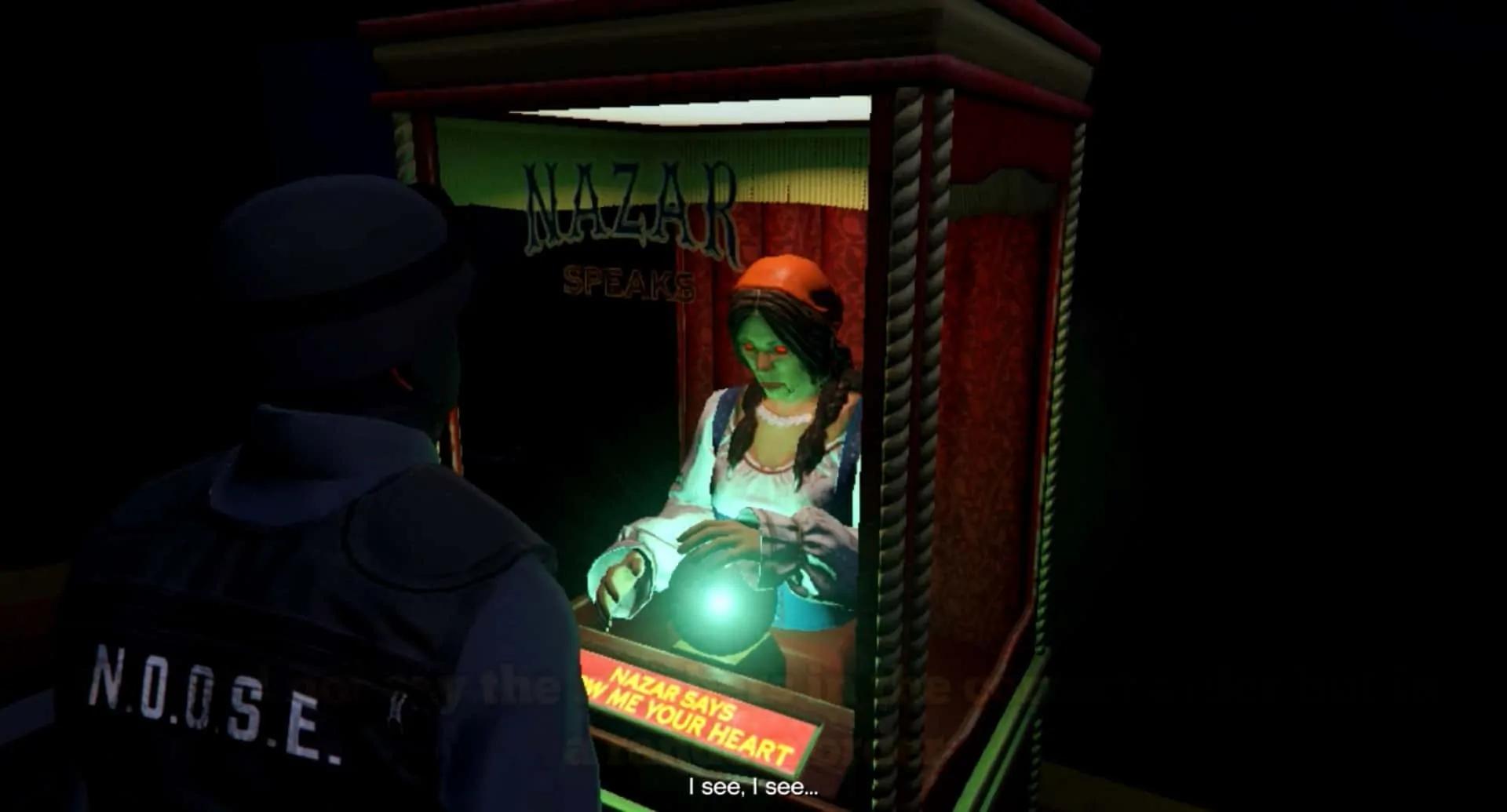 Madam Nazar Fortune Telling Machine Easter Eggs, Sayings & Rewards