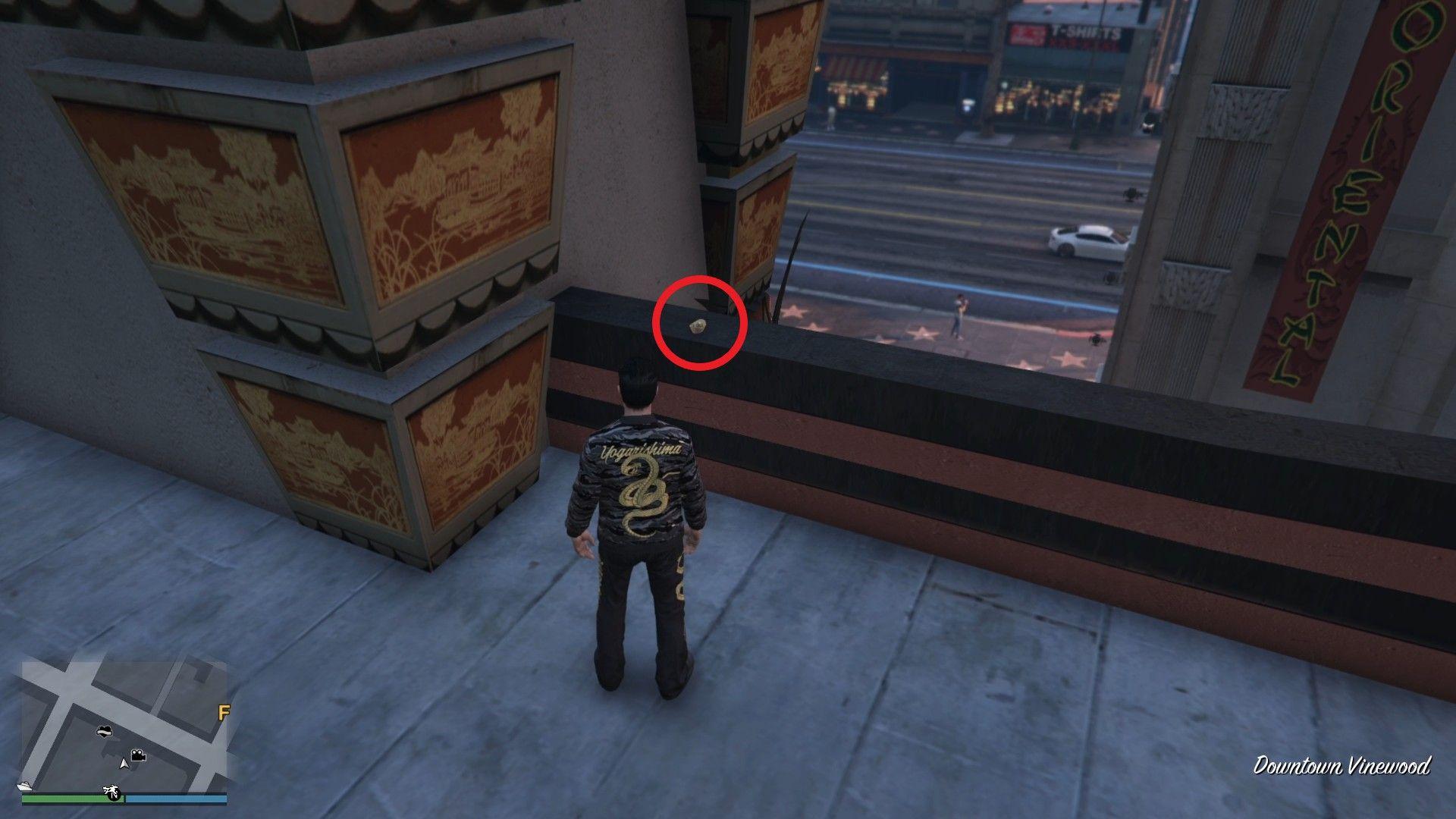 The Yuanbao is on the roof of the Oriental Theater in Downtown Vinewood.