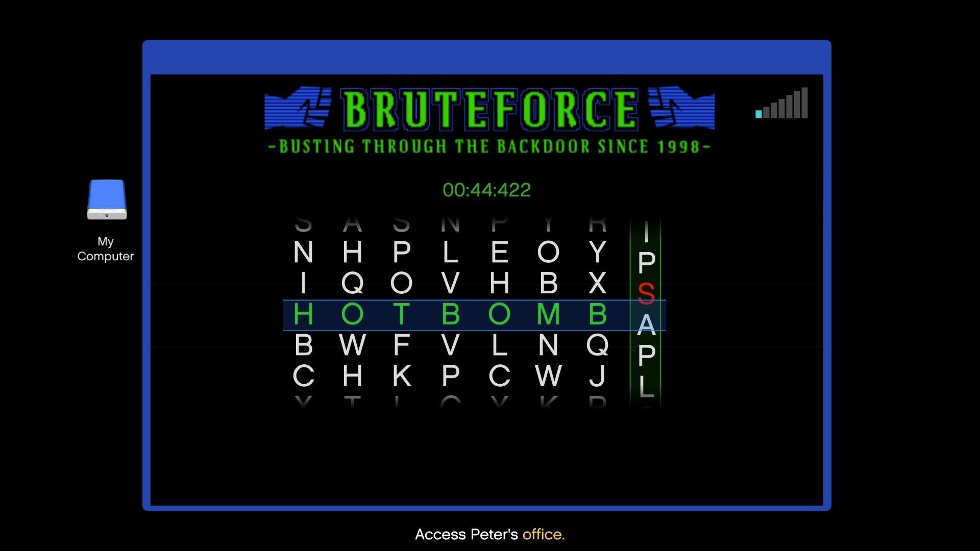 Once again, you get a mini-game where you form a word.