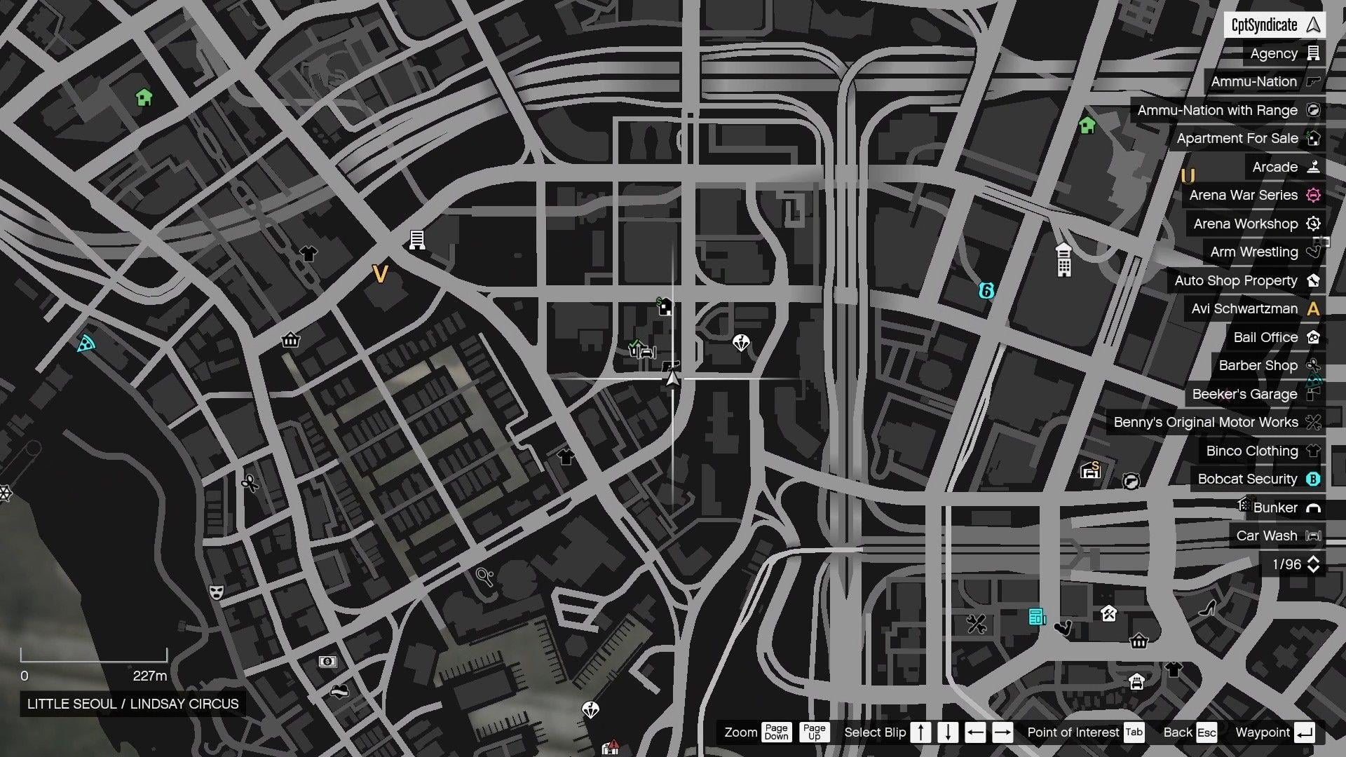 The map shows the location of the Golden Clover in Little Seoul.