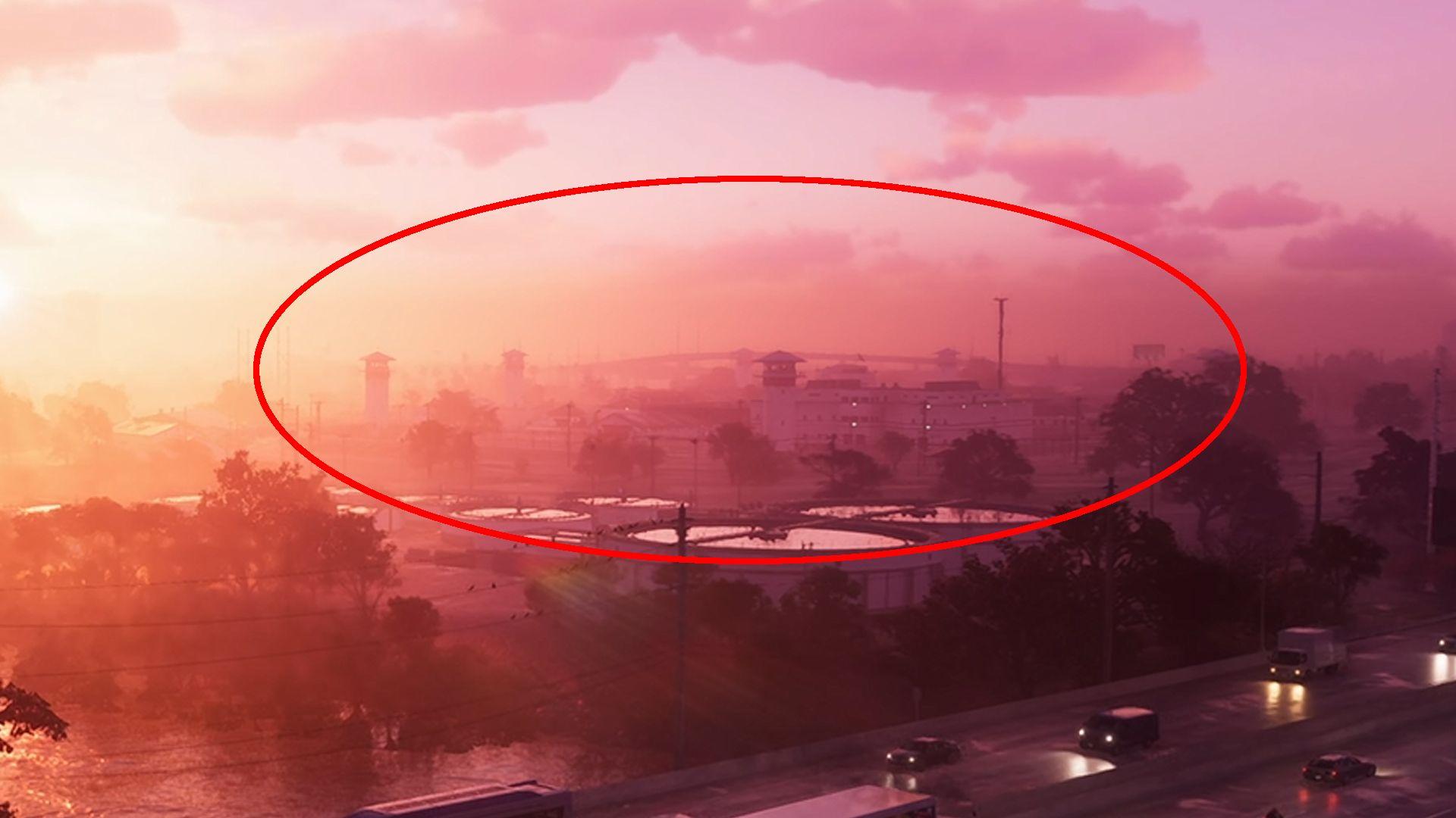 Prison area next to some water treatment plant.