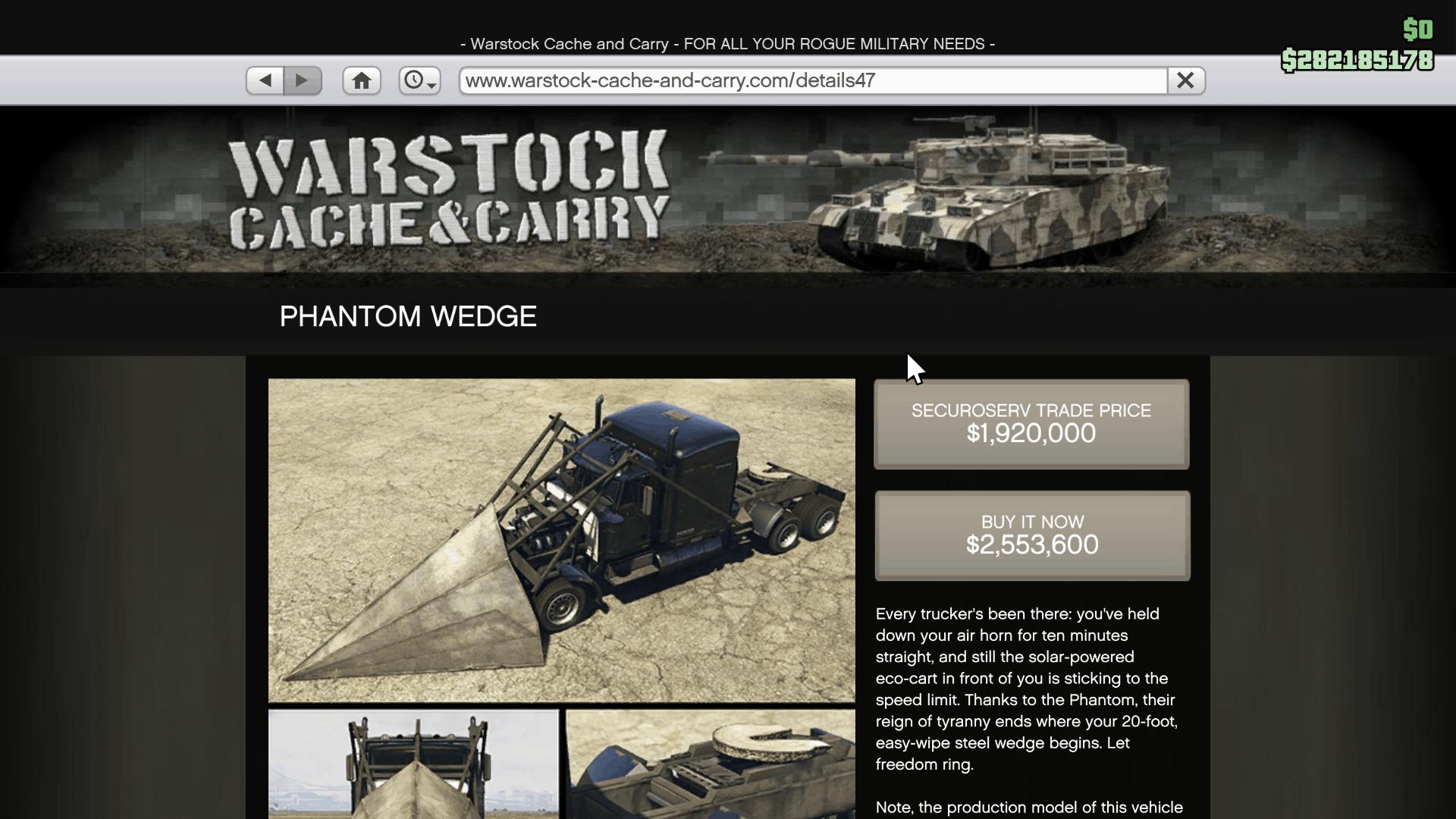 Phantom Wedge on the Warstock Cache & Carry Store