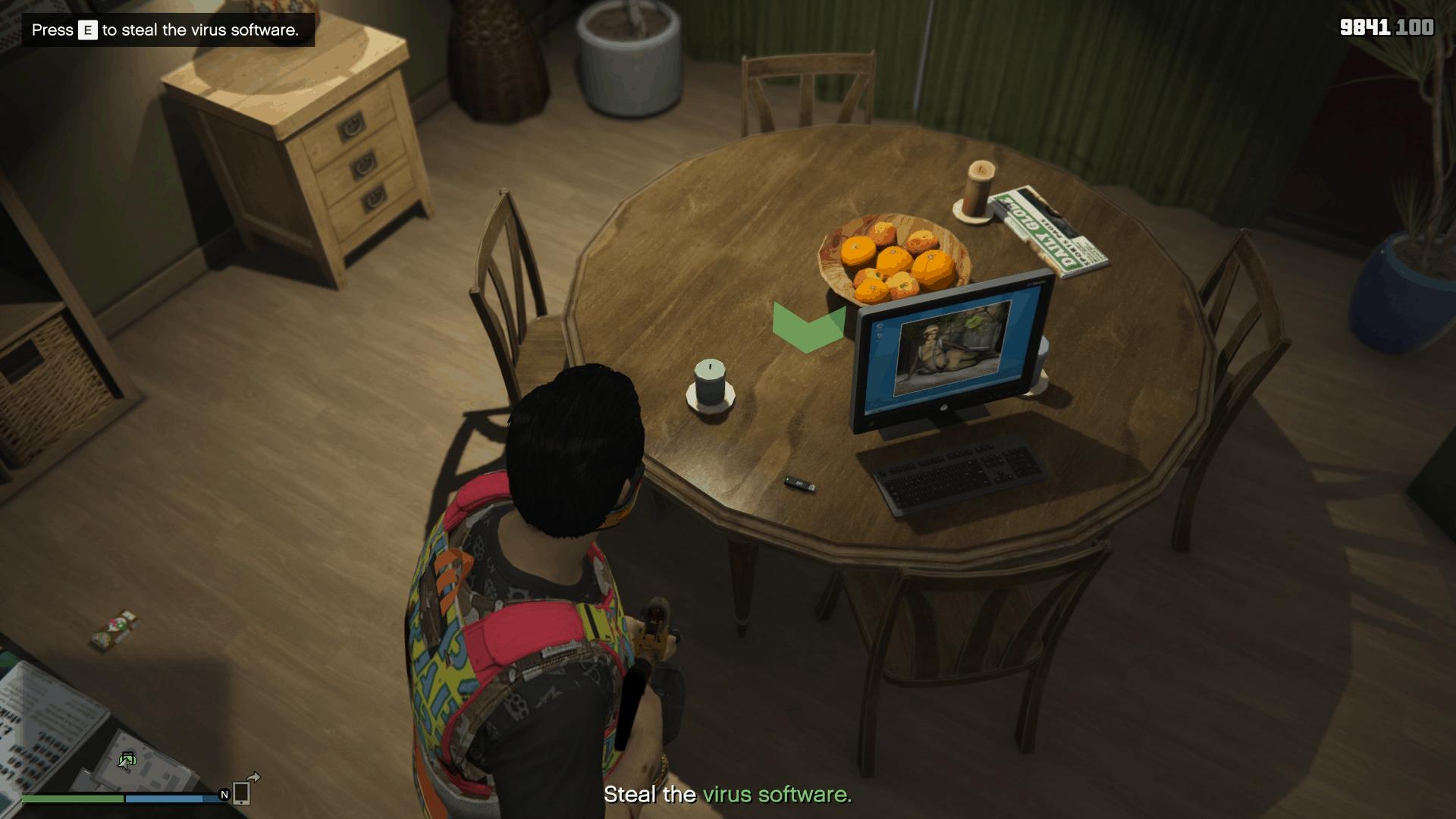 Flash drive containing the virus software