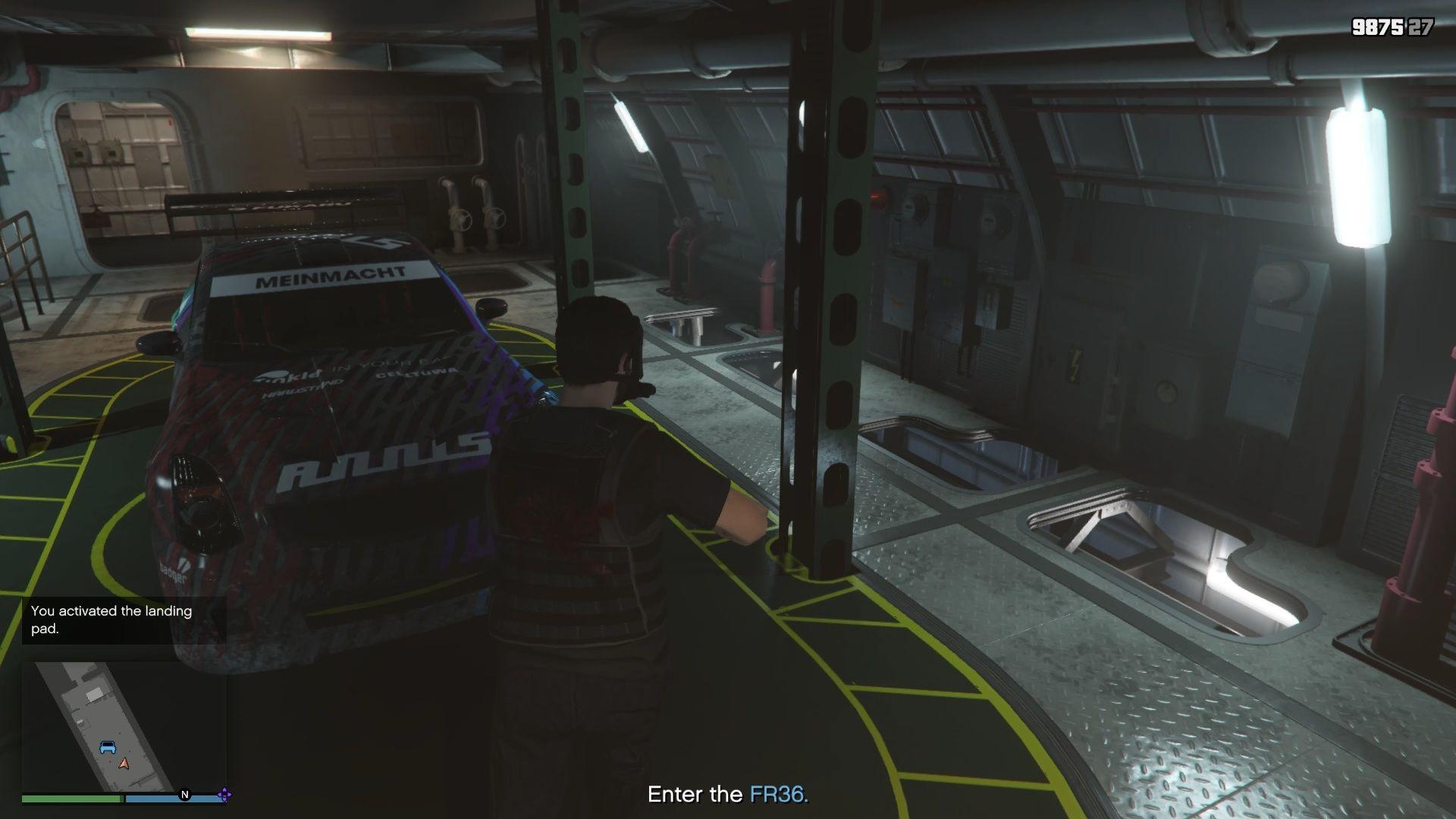 Getting into the vehicle.