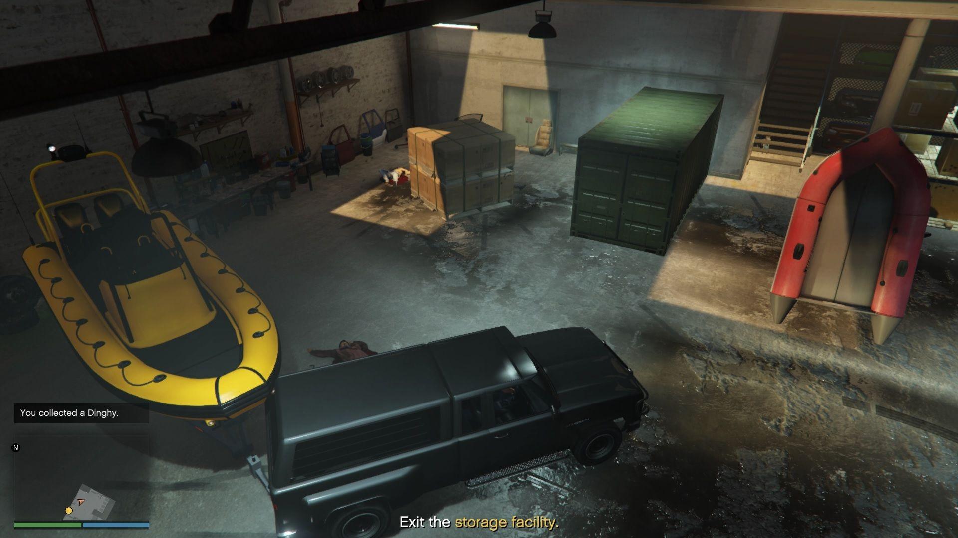 Once hooked, move forward, and you will automatically exit the storage facility.