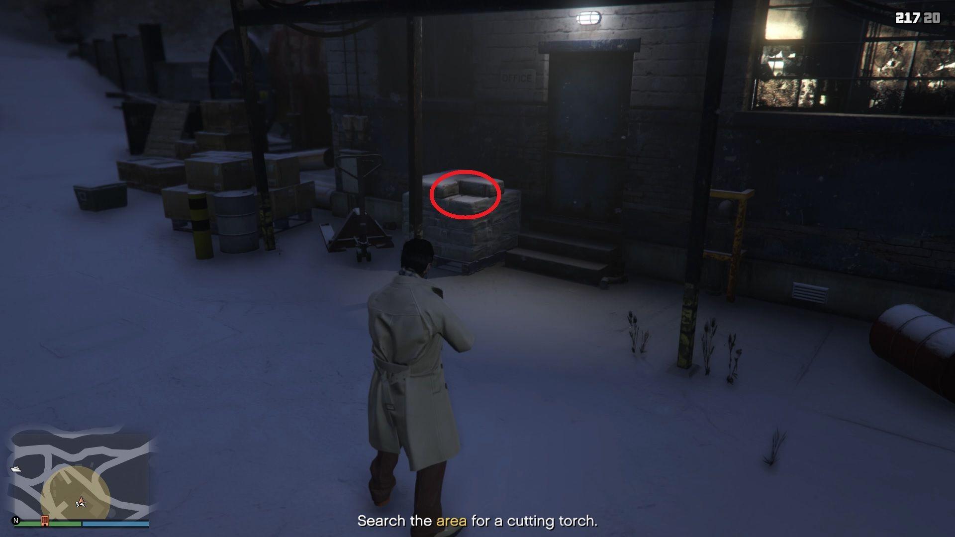 Cement bag location.