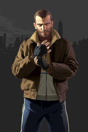 Niko Bellic as he appears in Grand Theft Auto IV.