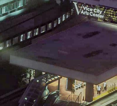 The Vice City Arts Center station sits beneath an elevated guideway.