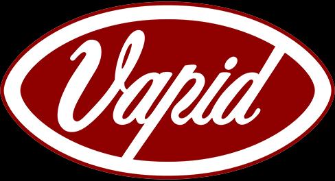 The official logo for the Vapid Motor Company, a key element of its in-game branding.