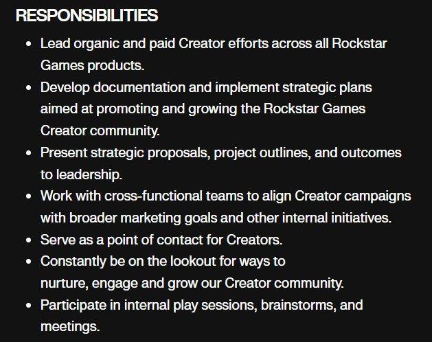 Associate Director of Creator Strategy Job Responsibilities.