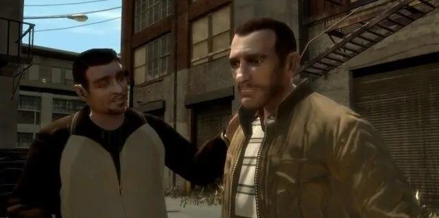 Niko with his cousin Roman in GTA IV.