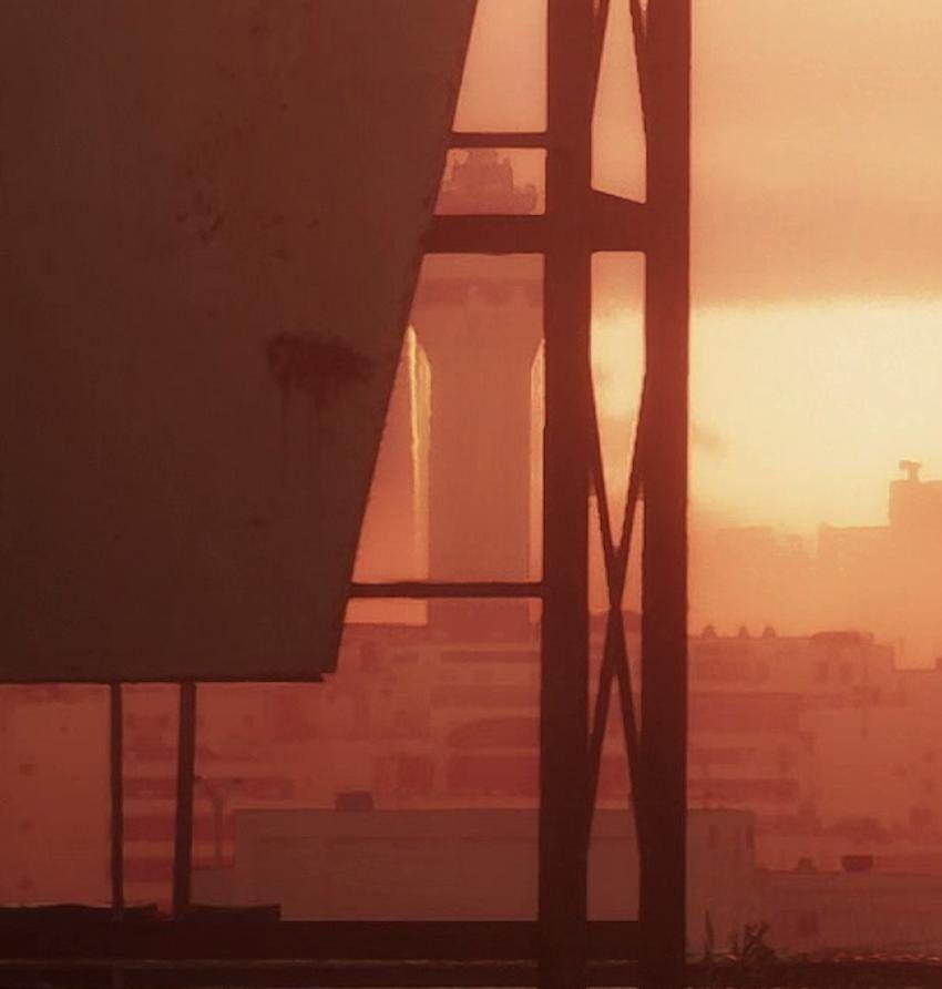 VCIA's narrow control tower stands beyond the airport buildings.