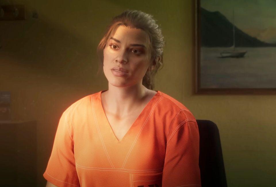 Lucia wearing Leonida Department of Corrections inmate suit. Official logo not revealed yet.
