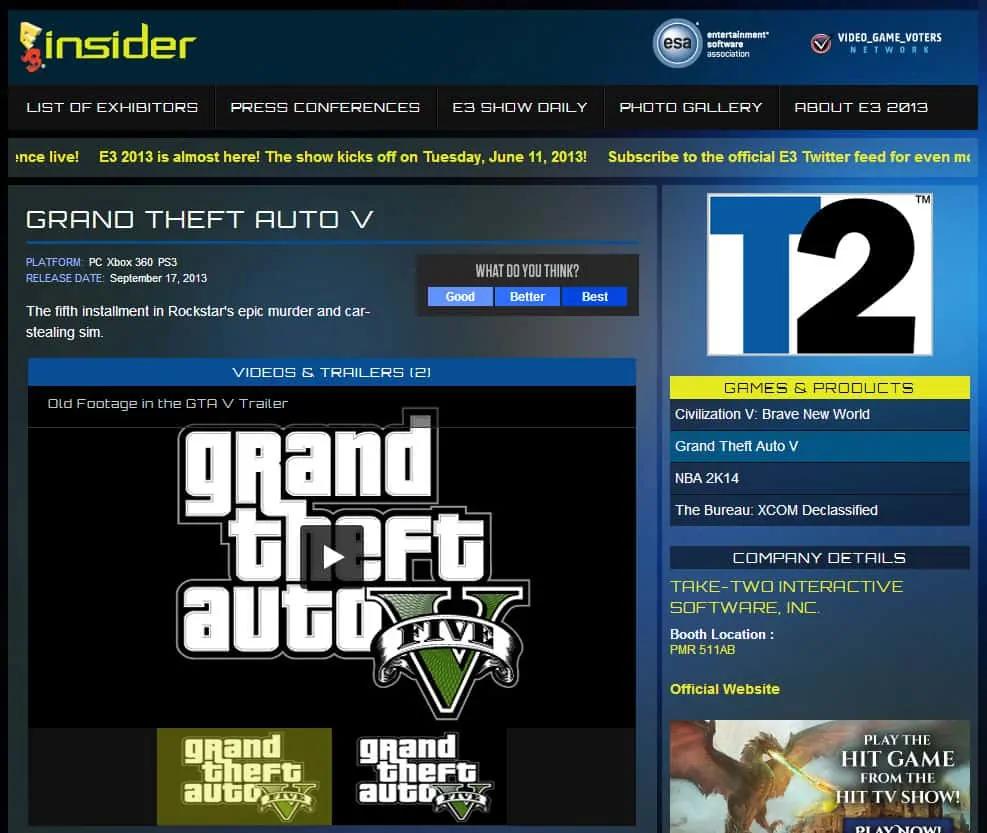 Opinion: Gta V May Be At E3, But No Pc Announcement